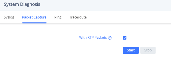 Interface de captura de pacotes na web UI do GRP2602G