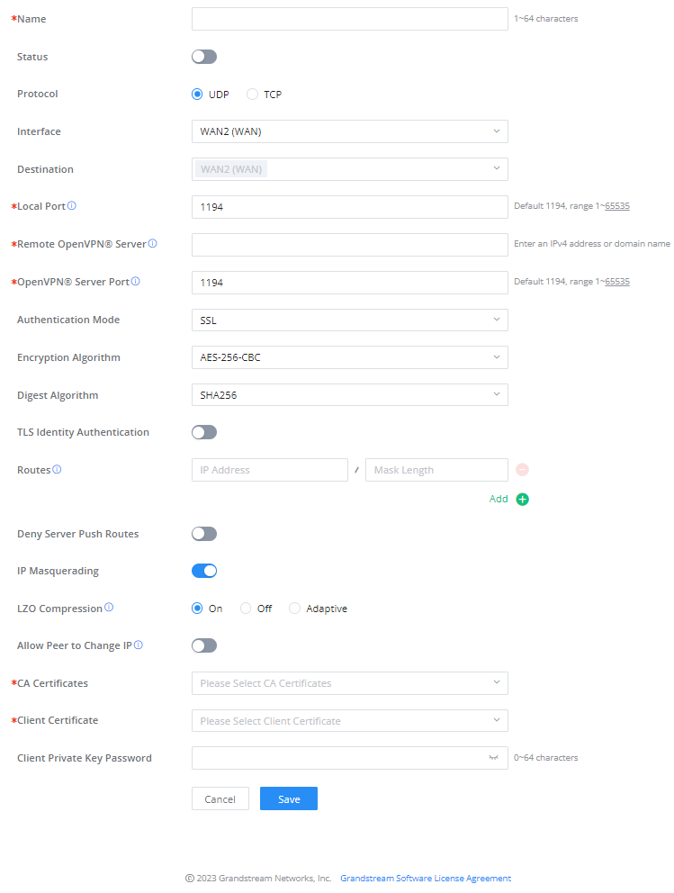 Configuração de Cliente OpenVPN
