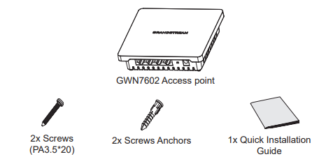 Conteúdo da embalagem do Grandstream GWN7602