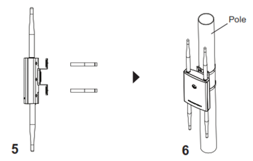Instruções de montagem em poste para o GWN7605LR