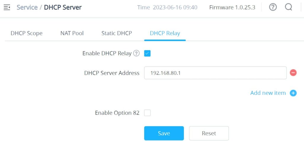 Configuração de DHCP Relay
