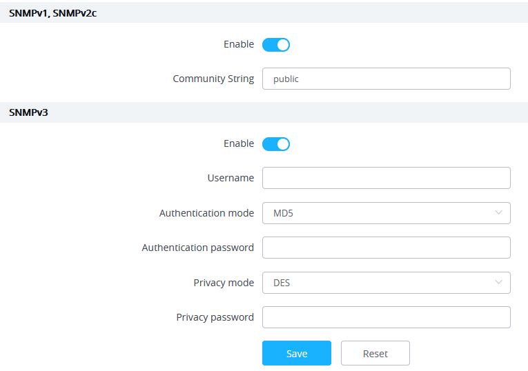 Configuração de SNMP