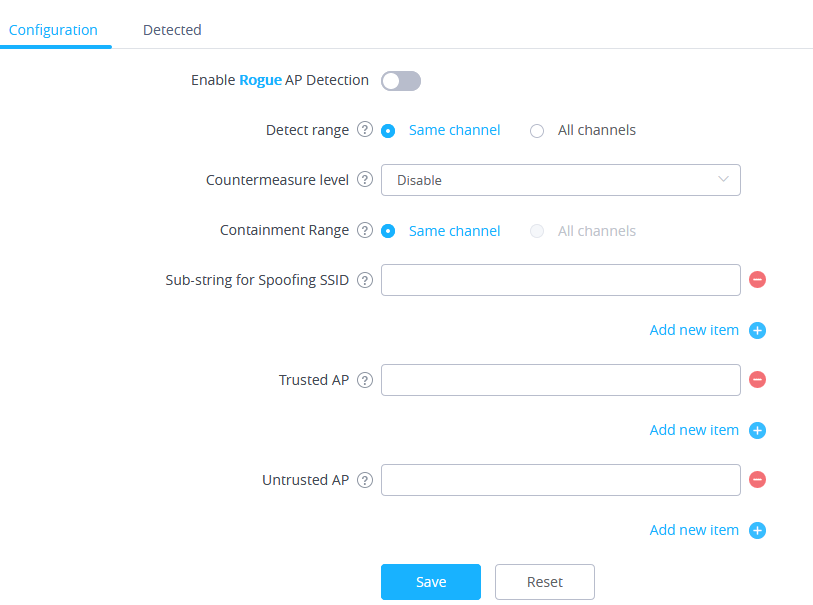Configuração de Detecção de Rogue AP