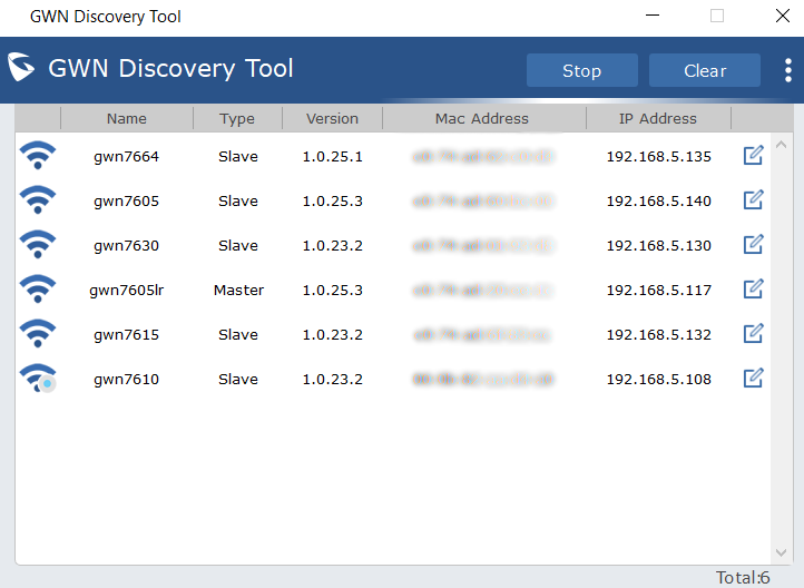 Ferramenta GWN Discovery Tool