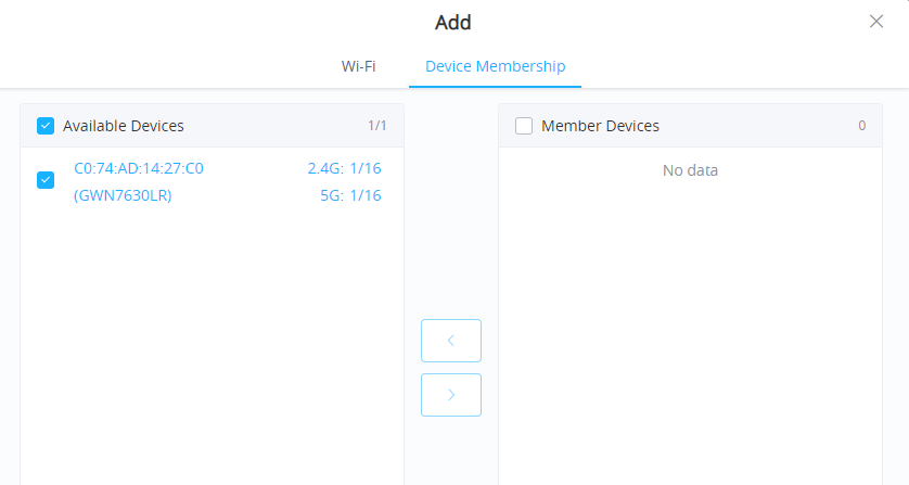 Configuração de Membros do Dispositivo para SSID