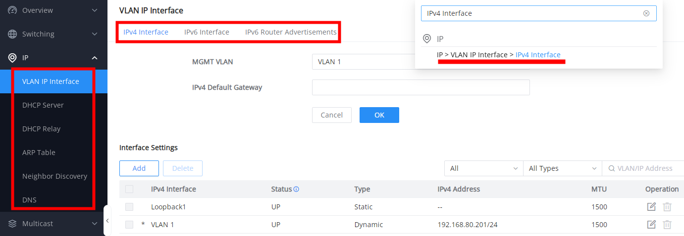 Funcionalidade de busca na interface web do GWN780x Pro