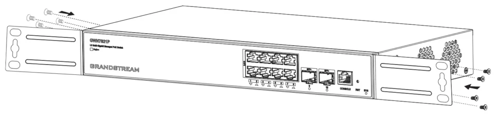 Instalação do switch em rack 19 polegadas