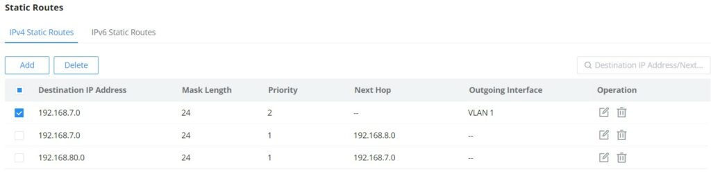 Configuração de Rotas Estáticas