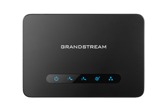 Painel frontal do HT812 com os LEDs identificados