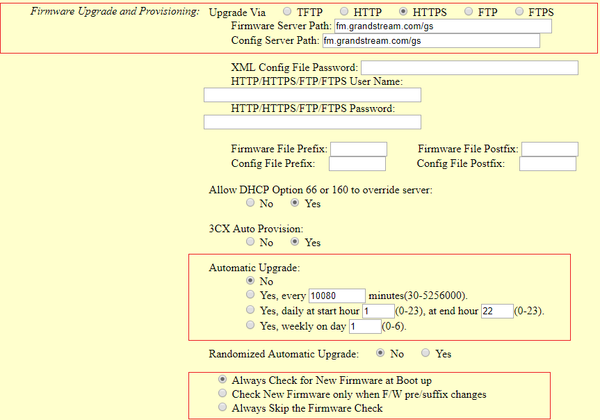 Página de atualização de firmware do HT814