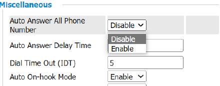Configuração de atendimento automático na interface web do P10W
