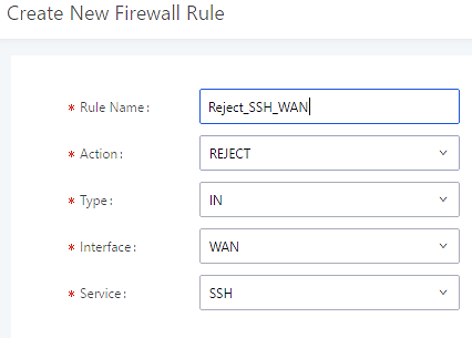 Create New Firewall Rule