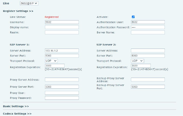 Configuração de Registro SIP na Web do V67