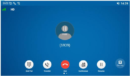 Interface de Espera de Chamada no V67