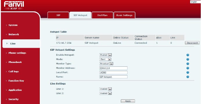 Configuração do Cliente Hotspot SIP