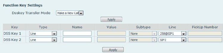 Configuração de Teclas de Função na Web