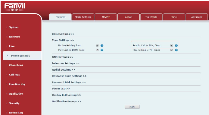 Configuração de Tom de Chamada em Espera na Web