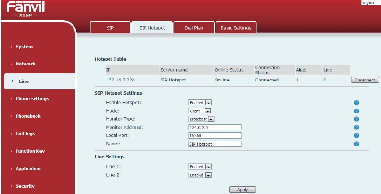 Configuração do Cliente SIP Hotspot
