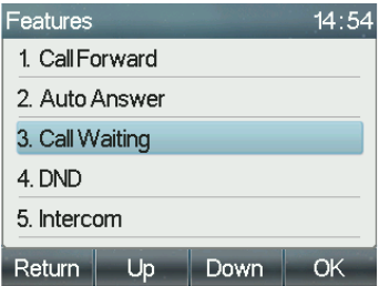 Configuração de Chamada em Espera no Telefone