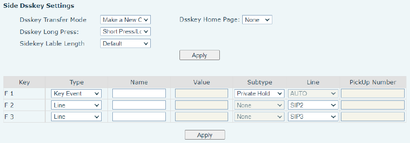 Configuração de Tecla Lateral DSS na Web