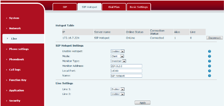 Configuração do Cliente SIP Hotspot