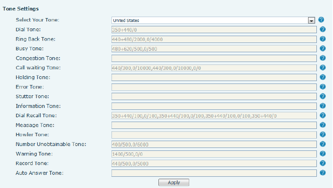 Configurações de Tom na Web