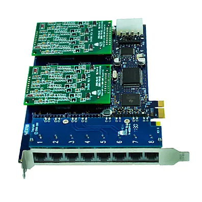 Placa Asterisk AEX800 8 Portas FXS PCI-E (similar Digium) - 8 Canais Analógicos para PBX Open Source