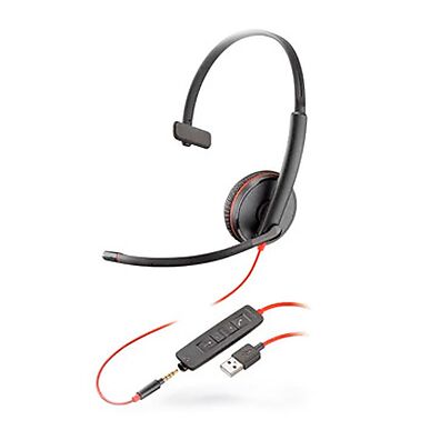 Foto 1 do produto Headset Plantronics Blackwire C3215 Mono USB com Microfone de Cancelamento de Ruído