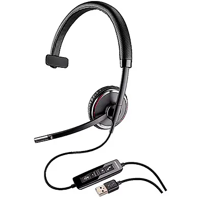 Headset Plantronics Blackwire C510-M USB Monoauricular com Microfone Cancelamento de Ruído