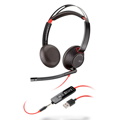 Foto 1 do produto Headset Plantronics Blackwire C5220 Biauricular USB e 3.5 mm – Áudio Estéreo Hi-Fi com Microfone de Cancelamento de Ruído