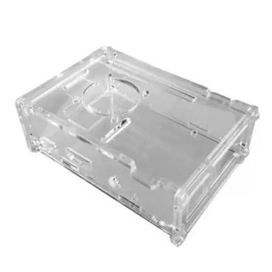 Case Acrílica Transparente para Raspberry Pi 2/3/4 com Dissipadores e Suporte para Cooler 30mm