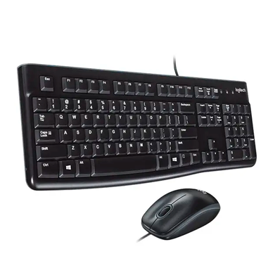 Kit Teclado e Mouse Logitech MK120 com Fio USB ABNT2 - Combo Corporativo Durável