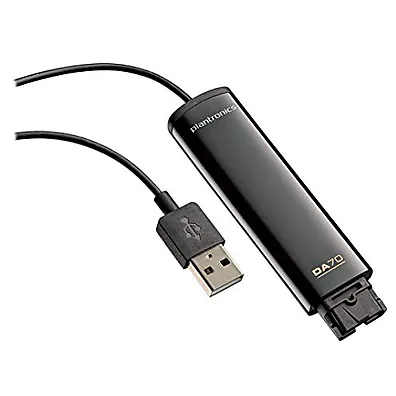 Processador de Áudio USB Plantronics DA70 com Adaptador QD para Headsets Corporativos