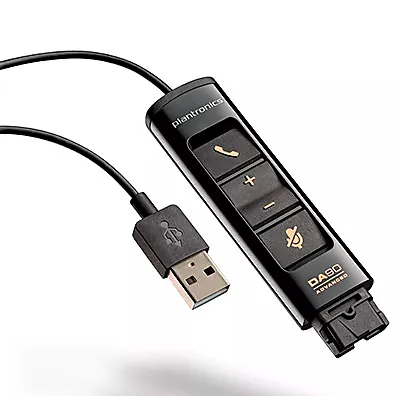 Processador de Áudio Plantronics DA80 USB - Adaptador para Headset com QD