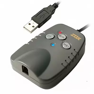Adaptador USB Zox DS-50 para Headset RJ9 com Controle de Volume e Mute