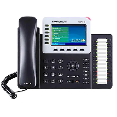 Telefone IP Grandstream GXP2160 - 6 Linhas SIP, 24 Teclas BLF, PoE Gigabit