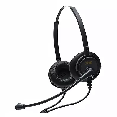 Headset Zox DH-60D Biauricular USB com Tubo Flexível e Controles de Volume/Mute