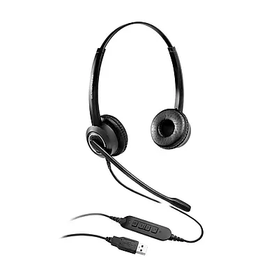 Headset Grandstream GUV3000 USB Biauricular com Microfone de Cancelamento de Ruído