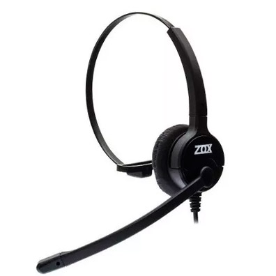 Headset Zox HZ-40 RJ9 Profissional com Tubo Flexível para Telefones IP e Call Center