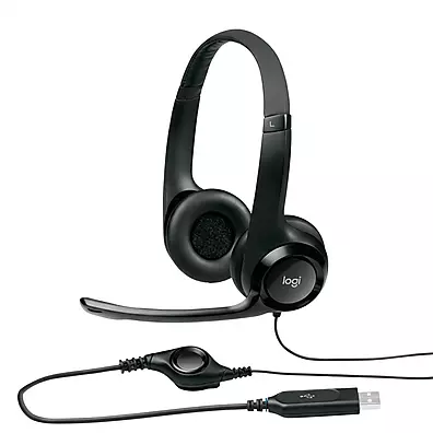 Headset Logitech H390 USB com Microfone com Cancelamento de Ruído