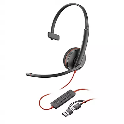 Headset Plantronics Blackwire C3210 USB-C Monoauricular On-Ear para UC