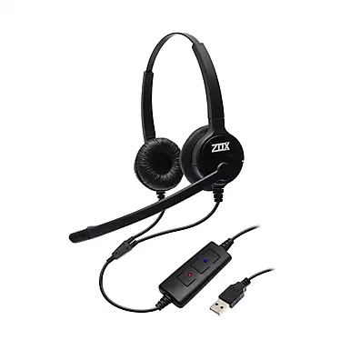 Headset USB Zox DH-80D Biauricular com Tubo Flexível