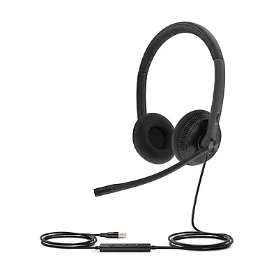 Headset USB Yealink UH34 Lite Dual UC Biauricular Preto - Áudio HD com Cancelamento de Ruído