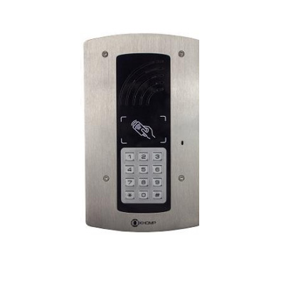 Porteiro Eletrônico IP Khomp IP Wall 312S-R PoE - Gabinete em Aço Escovado IP66 com Teclado Programável