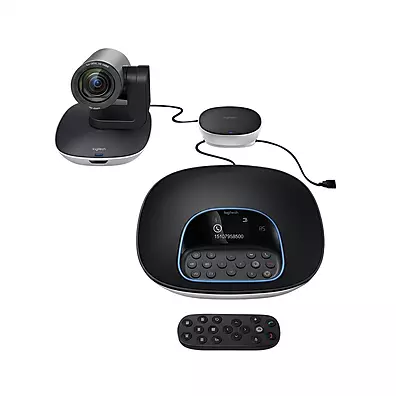Sistema de Videoconferência Logitech GROUP Full HD 1080p USB com Câmera PTZ 10x e Viva-Voz Bluetooth