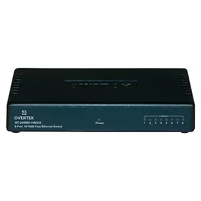 Switch Gerenciável Overtek OT-2208SIW-UX 8 Portas 10/100 Mbps com VLAN, Trunking e Interface Web