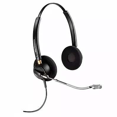 Headset Plantronics EncorePro HW520V Binaural Over-the-head com Tubo de Voz e Conector QD