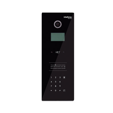 Porteiro IP Vídeo Intelbras PVIP 1000 com Câmera 1.3MP, RFID Mifare, IP65 e Teclado Touch