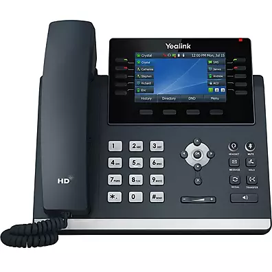 Telefone IP Yealink SIP-T46U Gigabit PoE - 16 Contas SIP, Display Colorido 4,3" e 2 Portas USB