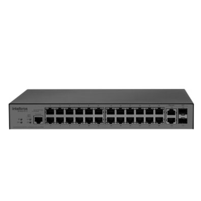 Switch Gerenciável Intelbras SF 2622 MR L2 24 Portas Fast Ethernet + 2 Gigabit + 2 SFP